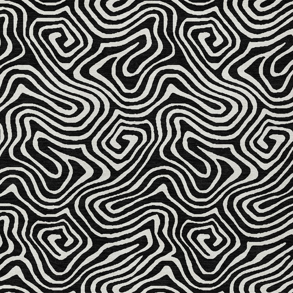 Homeroots 3' Artichoke Green And Ivory Abstract Washable Area Rug For Indoor And Outdoor Spaces, Durable Design 5' X 8' Polyester 599689