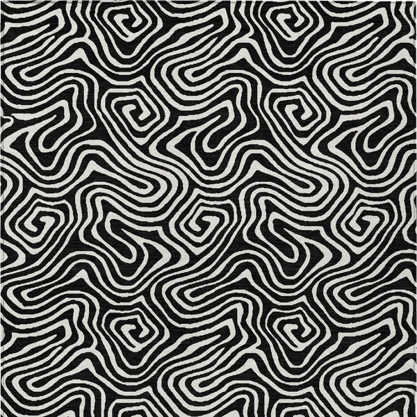 Homeroots 3' Artichoke Green And Ivory Abstract Washable Area Rug For Indoor And Outdoor Spaces, Durable Design 10' X 14' Polyester 599693