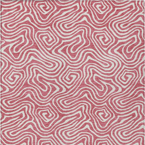 Homeroots 3' Artichoke Green And Ivory Abstract Washable Area Rug For Indoor And Outdoor Spaces, Durable Design 3' X 5' Polyester 599694