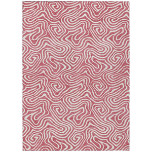 HomeRoots 5' Blush and Ivory Abstract Area Rug - Stylish, Washable, Durable Design for Indoor & Outdoor Spaces 8' X 10' 599697