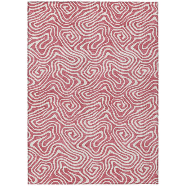 HomeRoots 9' X 12' Blush & Ivory Abstract Area Rug - Stylish, Washable, Indoor/Outdoor, Durable & Easy Care! 599698