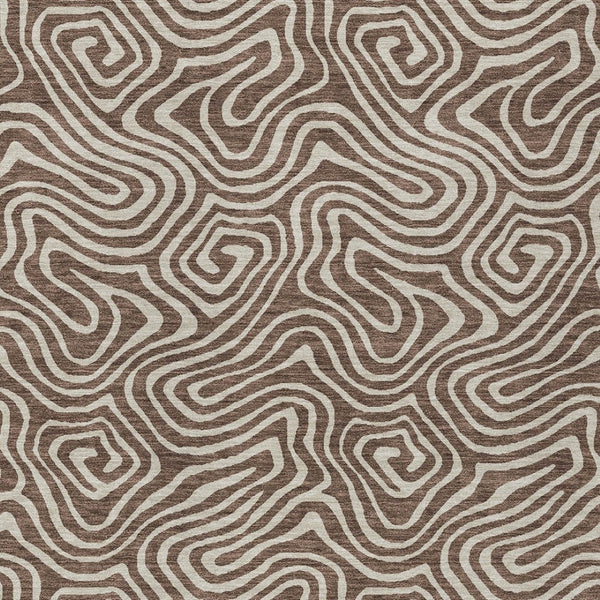 Homeroots 3' Artichoke Green And Ivory Abstract Washable Area Rug For Indoor And Outdoor Spaces, Durable Design 9' X 12' Polyester 599704