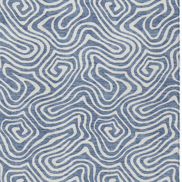 Homeroots 3' Artichoke Green And Ivory Abstract Washable Area Rug For Indoor And Outdoor Spaces, Durable Design 5' X 8' Polyester 599707
