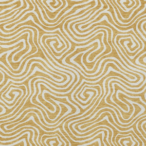 Homeroots 3' Artichoke Green And Ivory Abstract Washable Area Rug For Indoor And Outdoor Spaces, Durable Design 5' X 8' Polyester 599713