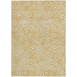 Homeroots 3' Artichoke Green And Ivory Abstract Washable Area Rug For Indoor And Outdoor Spaces, Durable Design 9' X 12' Polyester 599716