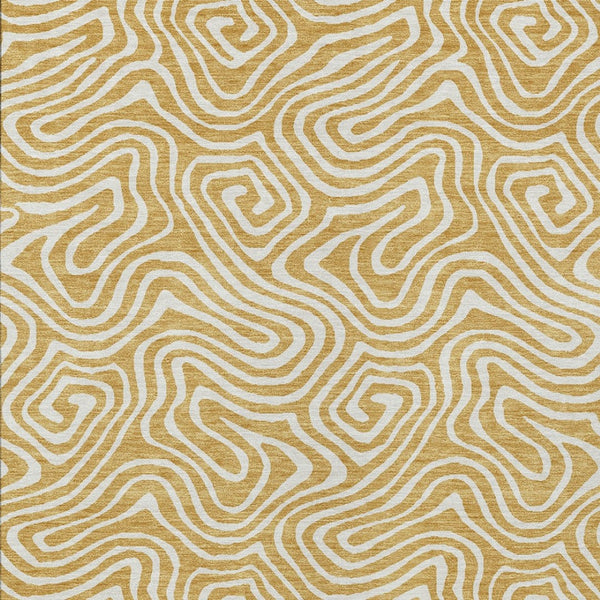 Homeroots 3' Artichoke Green And Ivory Abstract Washable Area Rug For Indoor And Outdoor Spaces, Durable Design 10' X 14' Polyester 599717