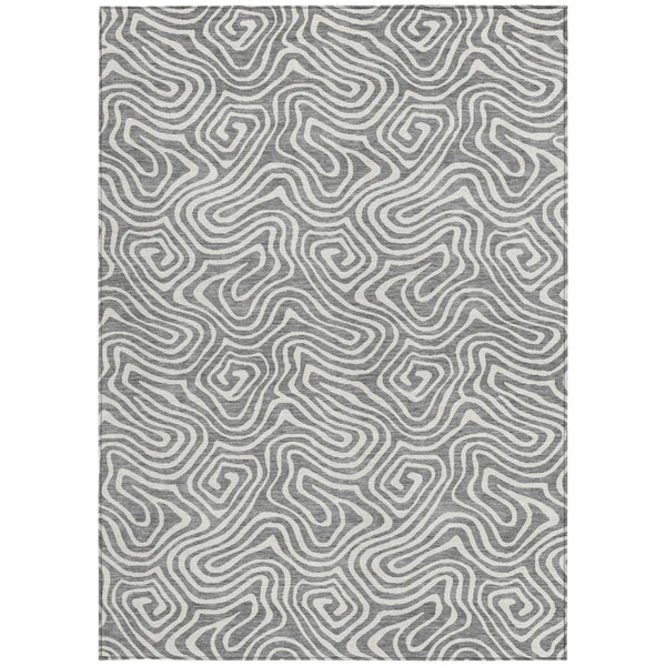 Homeroots 3' Artichoke Green And Ivory Abstract Washable Area Rug For Indoor And Outdoor Spaces, Durable Design 3' X 5' Polyester 599718
