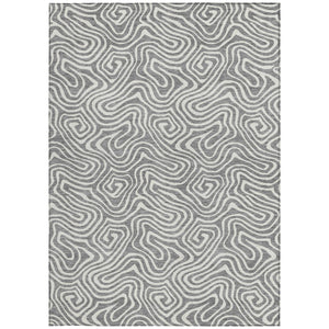 Homeroots 3' Artichoke Green And Ivory Abstract Washable Area Rug For Indoor And Outdoor Spaces, Durable Design 8' X 10' Polyester 599721