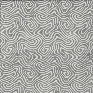 Homeroots 3' Artichoke Green And Ivory Abstract Washable Area Rug For Indoor And Outdoor Spaces, Durable Design 10' X 14' Polyester 599723