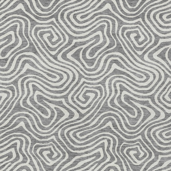 Homeroots 3' Artichoke Green And Ivory Abstract Washable Area Rug For Indoor And Outdoor Spaces, Durable Design 10' X 14' Polyester 599723