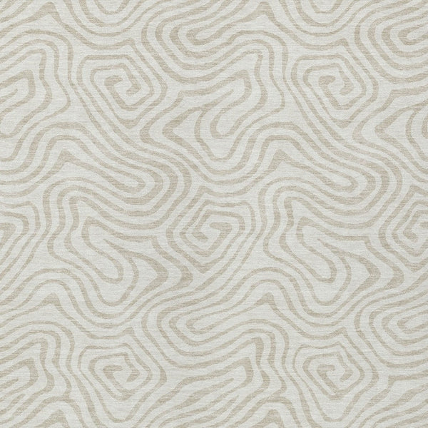 Homeroots 3' Artichoke Green And Ivory Abstract Washable Area Rug For Indoor And Outdoor Spaces, Durable Design 3' X 5' Polyester 599724