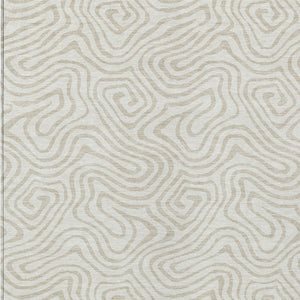 Homeroots 3' Artichoke Green And Ivory Abstract Washable Area Rug For Indoor And Outdoor Spaces, Durable Design 5' X 8' Polyester 599725