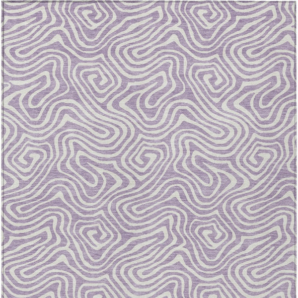 Homeroots 3' Artichoke Green And Ivory Abstract Washable Area Rug For Indoor And Outdoor Spaces, Durable Design 8' X 10' Polyester 599733