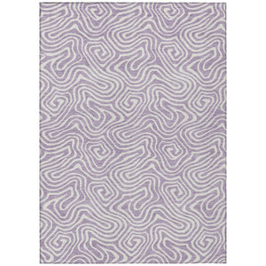 HomeRoots 9' X 12' Stylish Lavender & Ivory Abstract Washable Area Rug for Indoor & Outdoor Spaces 599734