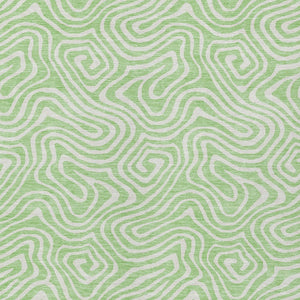 Homeroots 3' Artichoke Green And Ivory Abstract Washable Area Rug For Indoor And Outdoor Spaces, Durable Design 3' X 5' Polyester 599736