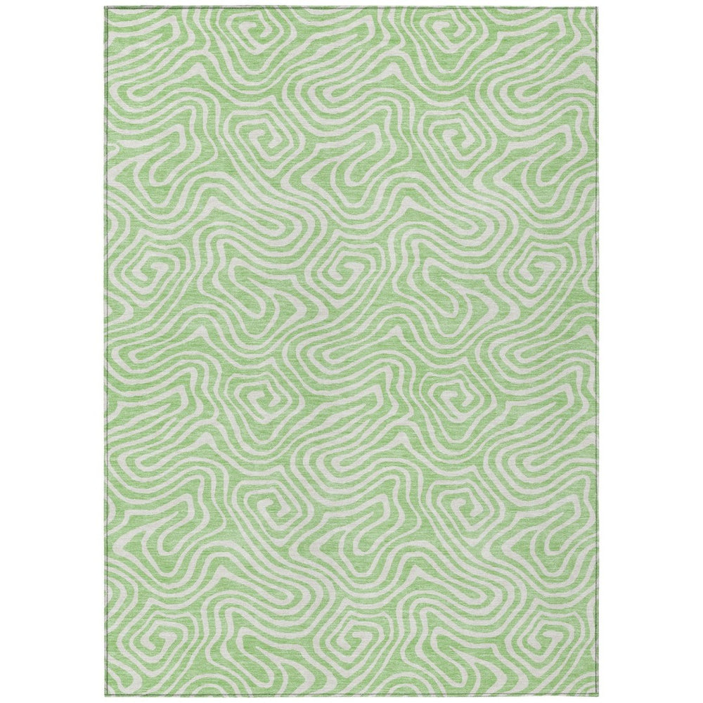 HomeRoots 9' X 12' Mint Green Abstract Washable Area Rug – Ideal for Indoor & Outdoor Spaces, Easy Care! 599740