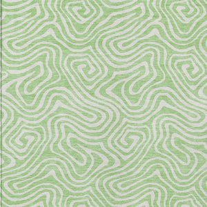 Homeroots 3' Artichoke Green And Ivory Abstract Washable Area Rug For Indoor And Outdoor Spaces, Durable Design 9' X 12' Polyester 599740