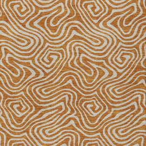 Homeroots 3' Artichoke Green And Ivory Abstract Washable Area Rug For Indoor And Outdoor Spaces, Durable Design 5' X 8' Polyester 599743