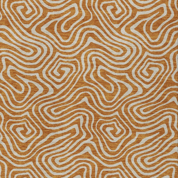 Homeroots 3' Artichoke Green And Ivory Abstract Washable Area Rug For Indoor And Outdoor Spaces, Durable Design 5' X 8' Polyester 599743