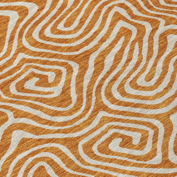 Homeroots 3' Artichoke Green And Ivory Abstract Washable Area Rug For Indoor And Outdoor Spaces, Durable Design 8' X 10' Polyester 599745