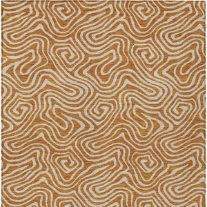 Homeroots 3' Artichoke Green And Ivory Abstract Washable Area Rug For Indoor And Outdoor Spaces, Durable Design 10' X 14' Polyester 599747