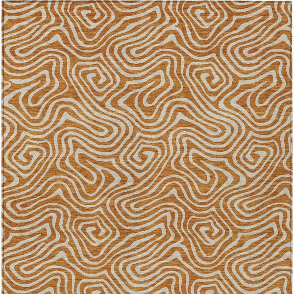 Homeroots 3' Artichoke Green And Ivory Abstract Washable Area Rug For Indoor And Outdoor Spaces, Durable Design 10' X 14' Polyester 599747