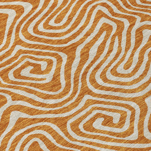 Homeroots 3' Artichoke Green And Ivory Abstract Washable Area Rug For Indoor And Outdoor Spaces, Durable Design 10' X 14' Polyester 599747