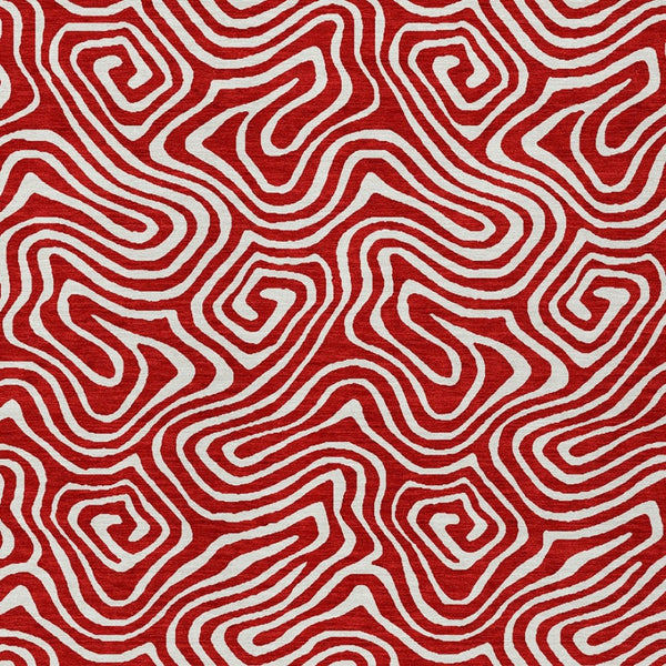 Homeroots 3' Artichoke Green And Ivory Abstract Washable Area Rug For Indoor And Outdoor Spaces, Durable Design 5' X 8' Polyester 599749