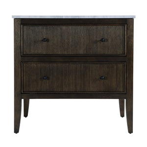 Butler Specialty Butler Bristol 36" Ribbed Bathroom Vanity With Marble Top & Drawer - Elegant Dark Brown Design Dark Brown Eucalyptus Wood,Mdf,Plywood,Pine,Carrera Marble,Ceramic 5997508-butler