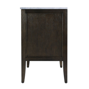 Butler Specialty Butler Bristol 36" Ribbed Bathroom Vanity With Marble Top & Drawer - Elegant Dark Brown Design Dark Brown Eucalyptus Wood,Mdf,Plywood,Pine,Carrera Marble,Ceramic 5997508-butler