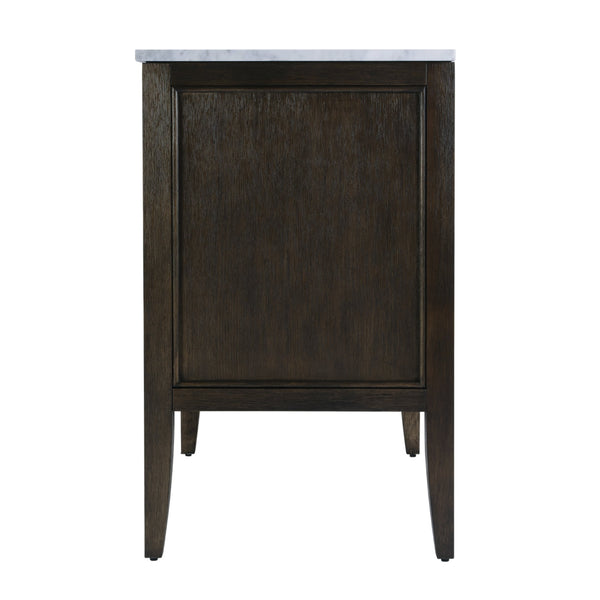 Butler Specialty Butler Bristol 36" Ribbed Bathroom Vanity With Marble Top & Drawer - Elegant Dark Brown Design Dark Brown Eucalyptus Wood,Mdf,Plywood,Pine,Carrera Marble,Ceramic 5997508-butler
