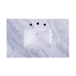 Butler Specialty Butler Bristol 36" Ribbed Bathroom Vanity With Marble Top & Drawer - Elegant Dark Brown Design Dark Brown Eucalyptus Wood,Mdf,Plywood,Pine,Carrera Marble,Ceramic 5997508-butler