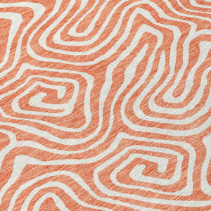 Homeroots 3' Artichoke Green And Ivory Abstract Washable Area Rug For Indoor And Outdoor Spaces, Durable Design 8' Round Polyester 599756