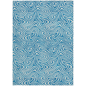 Homeroots 3' Artichoke Green And Ivory Abstract Washable Area Rug For Indoor And Outdoor Spaces, Durable Design 5' X 8' Polyester 599761