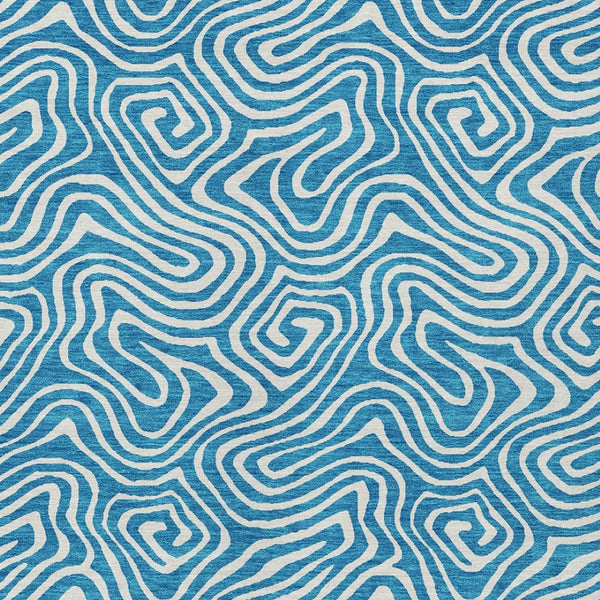 Homeroots 3' Artichoke Green And Ivory Abstract Washable Area Rug For Indoor And Outdoor Spaces, Durable Design 5' X 8' Polyester 599761