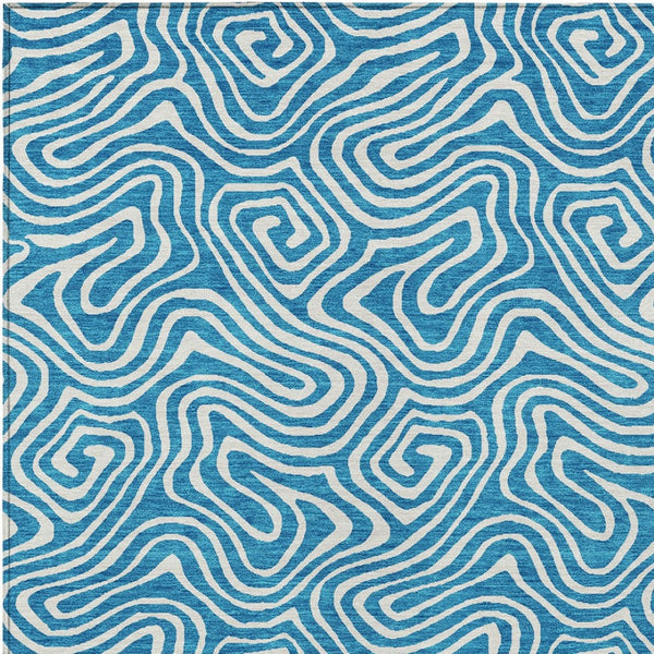 Homeroots 3' Artichoke Green And Ivory Abstract Washable Area Rug For Indoor And Outdoor Spaces, Durable Design 9' X 12' Polyester 599764