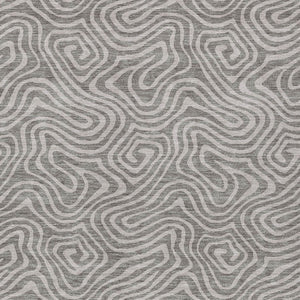 Homeroots 3' Artichoke Green And Ivory Abstract Washable Area Rug For Indoor And Outdoor Spaces, Durable Design 3' X 5' Polyester 599766