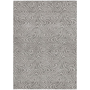Homeroots 3' Artichoke Green And Ivory Abstract Washable Area Rug For Indoor And Outdoor Spaces, Durable Design 9' X 12' Polyester 599770