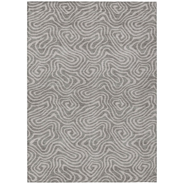 HomeRoots 9' X 12' Taupe and Gray Abstract Washable Area Rug - Durable, Modern Style for Indoor & Outdoor Spaces 599770