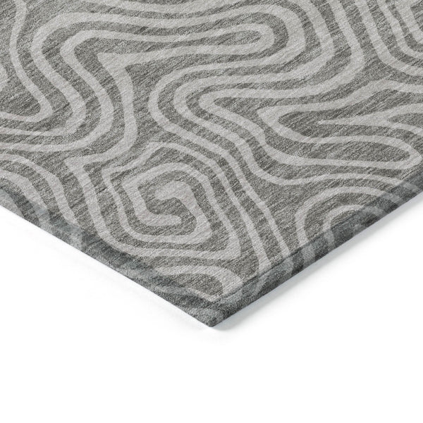 Homeroots 3' Artichoke Green And Ivory Abstract Washable Area Rug For Indoor And Outdoor Spaces, Durable Design 10' X 14' Polyester 599771