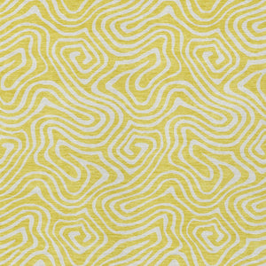 Homeroots 3' Artichoke Green And Ivory Abstract Washable Area Rug For Indoor And Outdoor Spaces, Durable Design 8' X 10' Polyester 599775