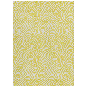 Homeroots 3' Artichoke Green And Ivory Abstract Washable Area Rug For Indoor And Outdoor Spaces, Durable Design 10' X 14' Polyester 599777