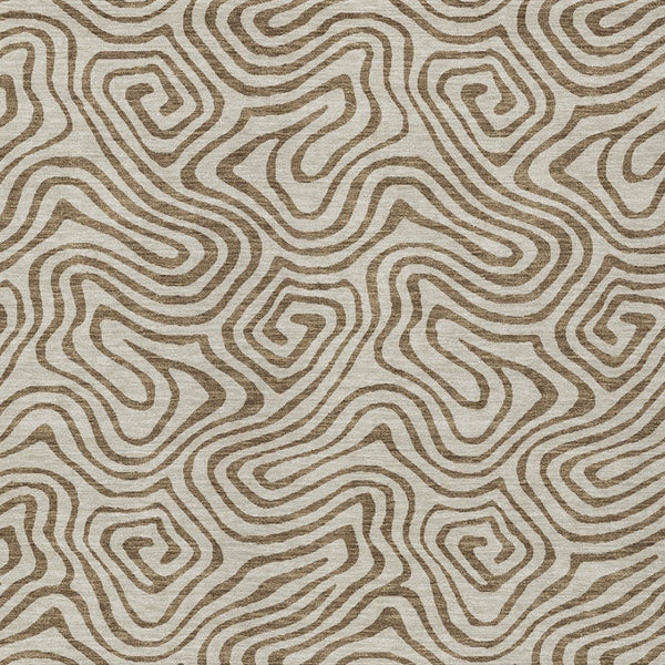 Homeroots 3' Beige And Brown Abstract Washable Area Rug For Indoor And Outdoor Spaces - Durable & Stylish 10' X 14' Polyester 599783