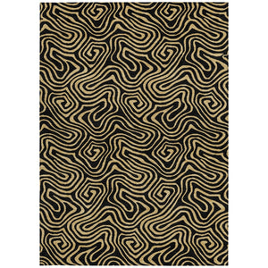 Homeroots 3' Beige And Brown Abstract Washable Area Rug For Indoor And Outdoor Spaces - Durable & Stylish 8' X 10' Polyester 599787
