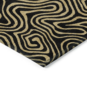 Homeroots 3' Beige And Brown Abstract Washable Area Rug For Indoor And Outdoor Spaces - Durable & Stylish 8' X 10' Polyester 599787