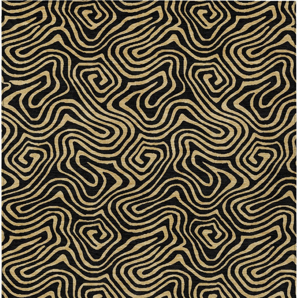 Homeroots 3' Beige And Brown Abstract Washable Area Rug For Indoor And Outdoor Spaces - Durable & Stylish 8' X 10' Polyester 599787