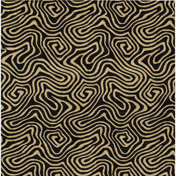 Homeroots 3' Beige And Brown Abstract Washable Area Rug For Indoor And Outdoor Spaces - Durable & Stylish 10' X 14' Polyester 599789
