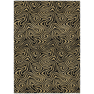 Homeroots 3' Beige And Brown Abstract Washable Area Rug For Indoor And Outdoor Spaces - Durable & Stylish 10' X 14' Polyester 599789