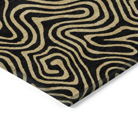 Homeroots 3' Beige And Brown Abstract Washable Area Rug For Indoor And Outdoor Spaces - Durable & Stylish 10' X 14' Polyester 599789