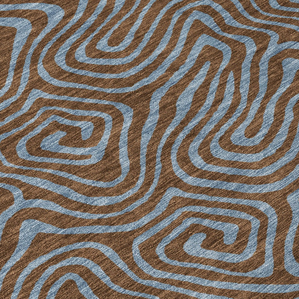 Homeroots 3' Beige And Brown Abstract Washable Area Rug For Indoor And Outdoor Spaces - Durable & Stylish 3' X 5' Polyester 599790
